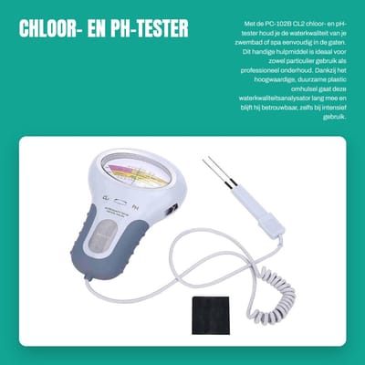 Dailygoods- Waterkwaliteitsanalysator Hoogwaardig Materiaal - pH-tester - Chloortester - Zwembad - Spa - Duidelijke Display - Watertester