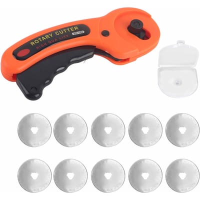 Stofschaar Handmatig Stof Snijden Ronde Hob met Vervangmessen voor Naaien Leer8 Messen 10 blades