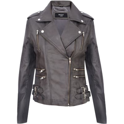 Dames leren Brando bikerjack-Loddon