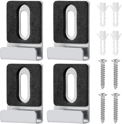 Set van 4 Spiegelhouders van RVS, Wandspiegel Bevestiging, Spiegelclips met Dowel en Schroeven voor Zware Spiegels