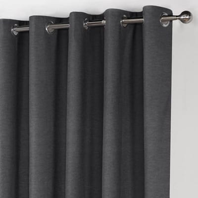 Maroyathome LEMONI - Gordijn - Verduisterend - met Ringen - kant en klaar - 300 x 260 cm - 300 cm breedte en 260 cm lengte - Antraciet - 1 Stuk