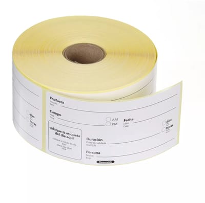 HENDI Houdbaarheidsstickers 100 x 50 mm wit – 500 papieren etiketten voor datering, identificatie en voedselopslag in keukens