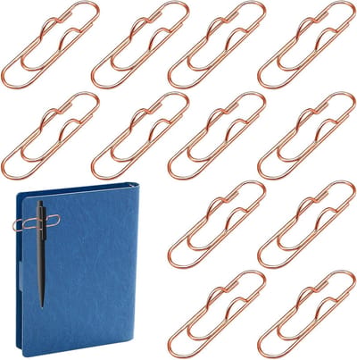 12 stuks metalen pennenclips voor notitieboeken deskorganisatie in roségoud