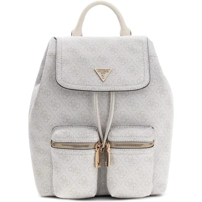 GUESS vrijetijdsrugzak rugzak Manhattan II Flap Backpack Latte Logo beige