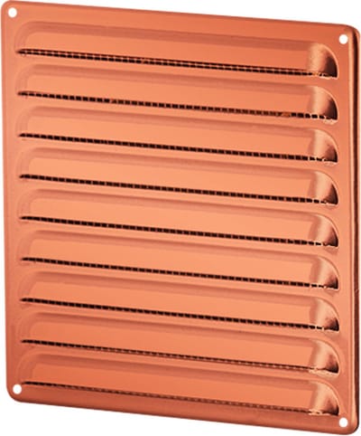 Plieger schoepenrooster RVS af met 195x195mm koper