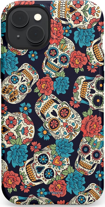 Casetastic Hoesje Geschikt voor Apple iPhone 15 Plus Magsafe - Stijlvolle Beschermende Duo-layer Case - Catacombe carnaval