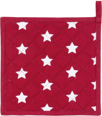 Clayre & Eef Pannenlap CAS45R 20*20 cm - Rood Katoen Afgiet Pannenlap Afgiethulp Pannelap