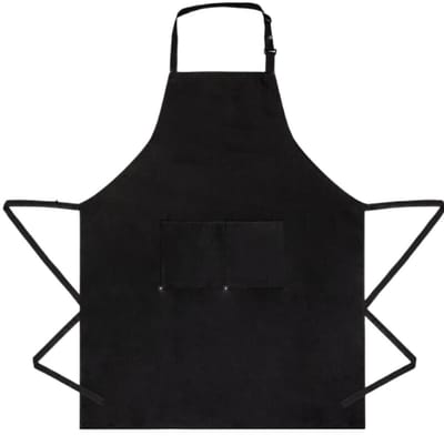 Inovra - Keukenschort, keukenschort, waterdicht schort met 2 zakken, grillschort, verstelbaar met lange banden, voor dames en heren, keuken, BBQ, restaurant, café
