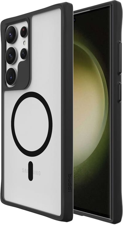 Buddi Hybrid - Hoesje Geschikt voor Samsung Galaxy S24 Ultra - Compatibel met MagSafe - Back Cover met Magneet - Magnetische Beschermhoes - Matte Zwart