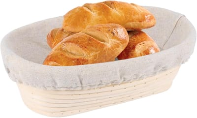 Broodmand Rijs - Deegkom Bakken - Brood Bakken - Handgemaakt Rotan - 25 x 15 x 8.5 cm - Niet gespecificeerd