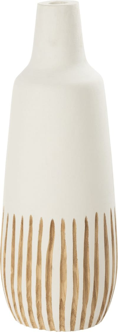 J-Line vaas Ying - hout - wit - large - 56 cm hoog