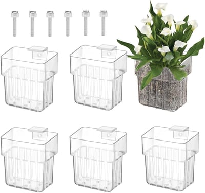 Decoratieve plantenhangers voor aquarium van acryl: moderne en praktische zuignappen, groei-systeem voor waterplanten en mini vijvers