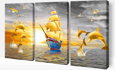 Schilderen Op Nummer Volwassenen DIY Paint By Number Compleet Hobby Pakket op Frame met Vernis - ®Arty Bee - Golden Pearl - 3x40x50cm