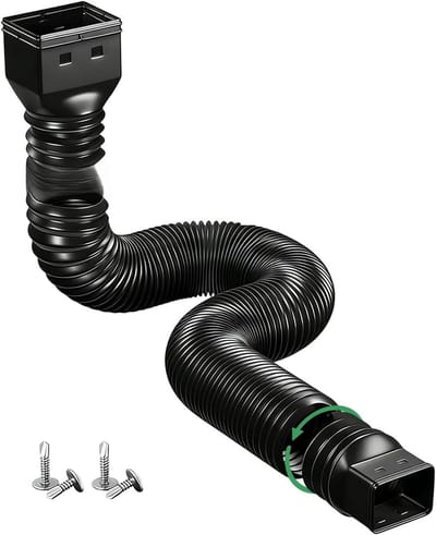 Regenpijp Verlengstuk - Dakgoot Verlenger - Waterafvoer Sturen - Flexibel Uittrekbaar - 47-150 cm - Zwart