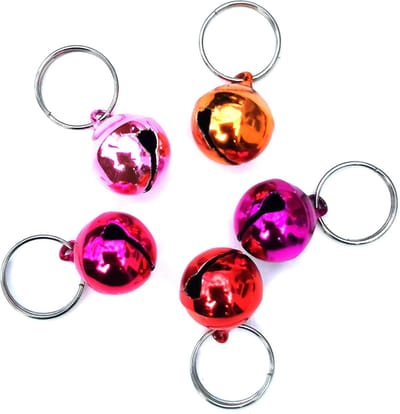 Kattenbelletjes | set van 5 | Rood/Roze tinten | Ø11mm