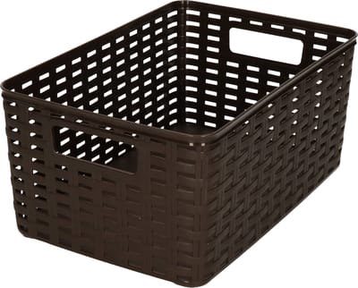 Plasticforte Opbergmand - Kastmand - rotan kunststof - donkerbruin - 6 Liter - 19 x 29 x 13 cm