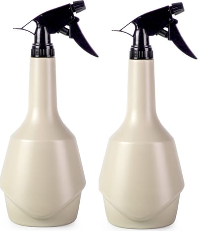 Plasticforte Plantenspuit met een inhoud van 950 ml - 2x - beige - verstuiver kop - 30 cm - kunststof