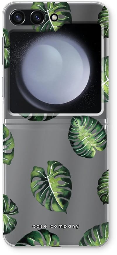 Case Company® - Hoesje geschikt voor Samsung Galaxy Z Flip5 hoesje - Tropische bladeren - Soft Cover Telefoonhoesje - Bescherming aan alle Kanten en Schermrand