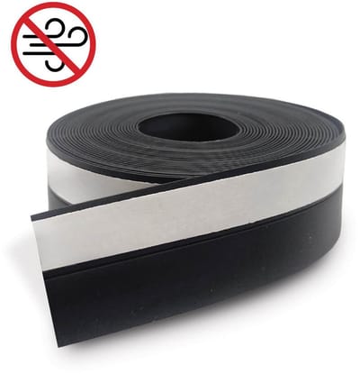 FSW-Products Zelfklevende Tochtstrip Zwart – 100x2,5 cm – Isolerende Tochtstopper voor Deuren & Ramen – Tochtband / Tochtrol