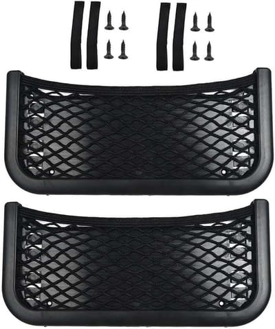 Famanu - Auto opbergnet set van 2 elastische stretchnetten voor telefoon en accessoires