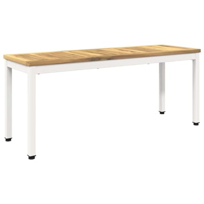vidaXL - Tuinbank - 108,5 - x - 35 - x - 45 - cm - Massief - Acacia - Hout - Wit - Rechthoekig