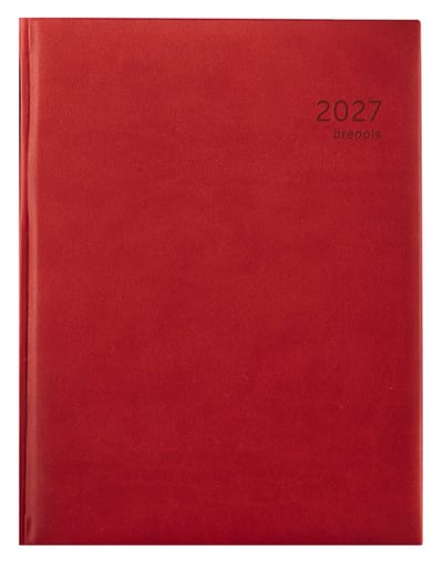 Brepols bureau agenda 2027 - OPTIVISION LARGE [0.117] - CLASSICA - Bureau agenda - 1 week op 2 pagina's - Weekoverzicht - Rood - 17.1 x 22 cm