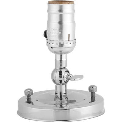 Support de lumière vintage E27, applique murale avec interrupteur pour usage domestique et décoration, 220V argenté