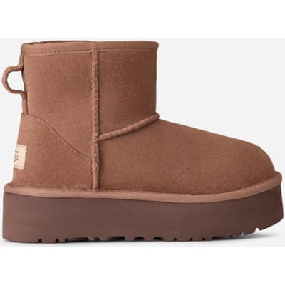 UGG® Classic Mini Platform-laars voor Grote Kinderen in Rocky Oak, Maat 37, Suede
