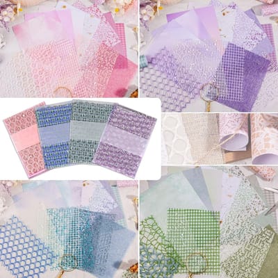 Handgemaakt Textuurpapier Set van 60 Vellen, 4 Pakken, 13 x 18 cm voor Scrapbooking en Creatieve Projecten