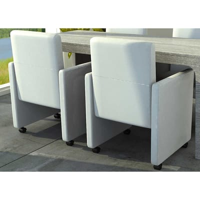vidaXL - Eetkamerstoelen - 2 - st - kunstleer - wit
