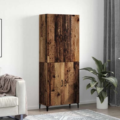 vidaXL - Highboard - 2 - st - Oud - hout - 69,5 - x - 34 - x - 180 - cm - Bewerkt - hout