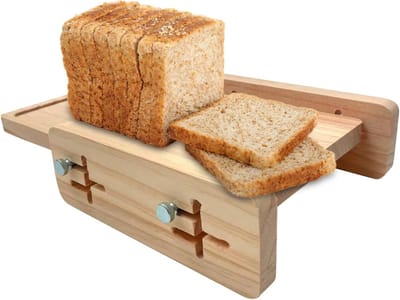 Broodsnijder Gids - Bakkerij Tool - Gelijkmatig Brood Snijden - Ingebouwde Kruimellade - 28 x 19 x 5 cm - Multikleur