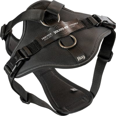 JULIUS-K9 Longwalk Light hondentuig met trackerzakje maat M: Borstomtrek 56 - 76 cm hond
