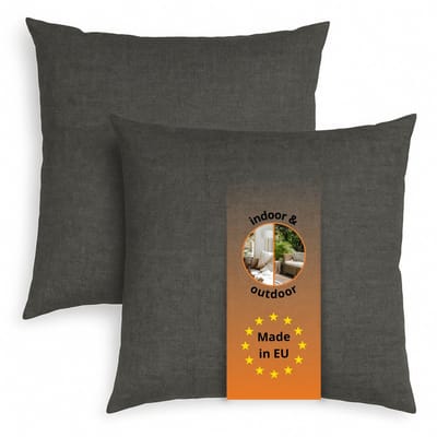 sleepling sierkussenset van 2 - 40x40 cm kussen – bankkussen van robuuste meubelstof - incl. hoes en vulling - als decoratiekussen, sierkussen of couchkussen - kussenset - Made in EU - 40 x 40 cm - donkergrijs