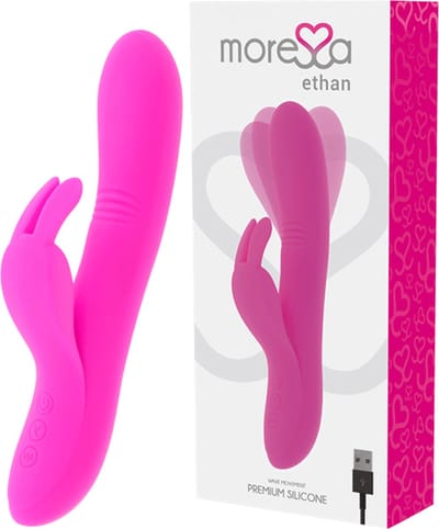 Moressa Ethan Premium - Rabbit Vibrator - Siliconen - USB Herlaadbaar - 7 Vibraties , 4 Golvende Functies - Roze