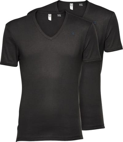G-Star RAW Heren T-Shirt Base v t short-sleeve 2-pack Veelkleurig M V Hals Volwassenen