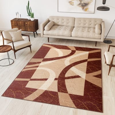 Tapiso Dream Vloerkleed Bruin Beige Modern Cirkels Woonkamer Tapijt Maat- 160x220