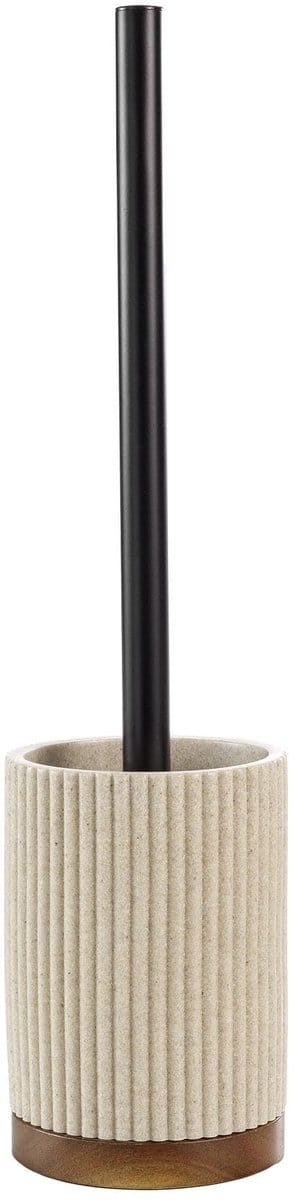 Dailygoods- Toiletborstel - Diameter 9,1 x 38,5 cm - Polyhars/Acacia - Schokbestendig - Vochtbestendig - Elegant design - Badkameraccessoire