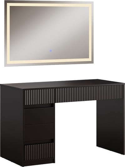 Vicco Omira Kaptafel – 120 cm met LED-spiegel Zwart