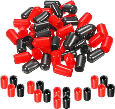 Rubberen Beschermdoppen - Vinyl Caps - Bescherming Montage - Flexibel Rubber - 10mm Binnendiameter - Zwart Rood
