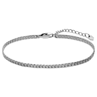 Lucardi - Dames Stainless steel fantasiearmband voor dames - Armband - Staal - Zilverkleurig - 19.50 cm