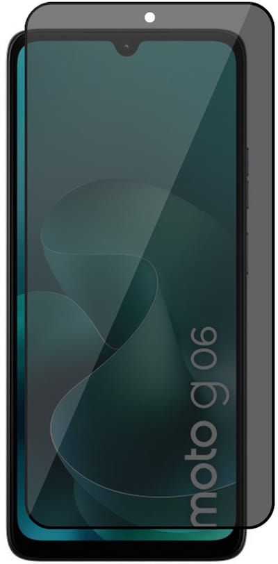 Privacy Screenprotector geschikt voor Motorola Moto G06 / G06 Power - Volledig Dekkend Glas Screen Protector