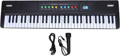 Elektrische Piano - Keyboard Toetsenbord - Muziek Leren - Met Microfoon - 61 Toetsen - Zwart