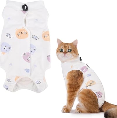 Cat Recovery Suit - Leotard voor Postoperatieve Katten - Maat M voor 2-4 kg - Comfortabele Hersteloutfit
