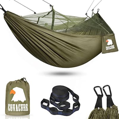 Buitenhangmat met Klamboe - Ultralicht en Ademend Parachute Nylon voor Camping en Trekking