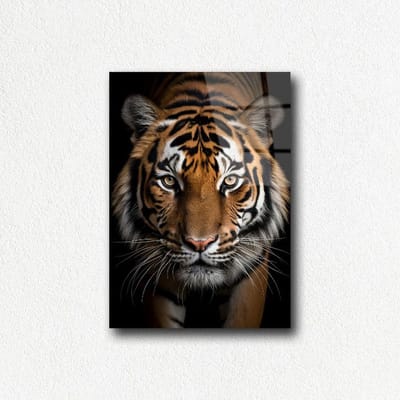 Indoorart - Glasschilderij tijger 40x60 CM - Afbeelding op plexiglas - Inclusief montagemateriaal