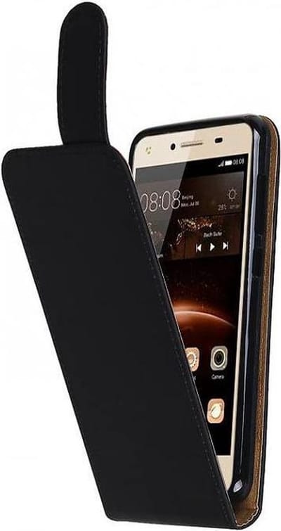 TPU Classic Flip Hoes - Hoesje Geschikt voor Huawei Y5 2017 Zwart