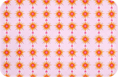 WC mat 60x40 cm - Antislip - Zon - Motief - Roze - Toiletmat - Vloermat - Douchemat - Toilet tapijt - Toiletmatten