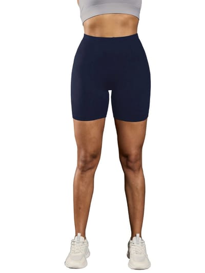 Livano Biker Short Dames - Korte Legging - Lange Onderbroek - Bikershort - Met Pijpjes - Marineblauw - Maat XS