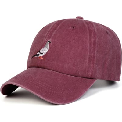 Casquettes de Baseball en Jean Lavé Broderie Pigeon Unisexe Printemps Automne Extérieur Réglable Casquettes Décontractées Chapeau Anti-UV Casquette de Sport gray